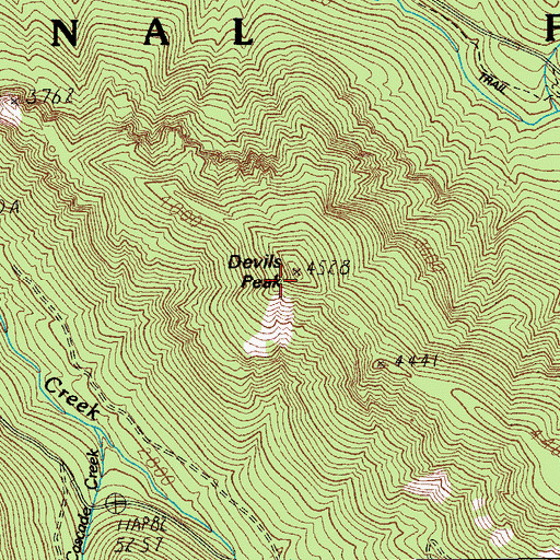 Topographic Map of Devils Peak, OR