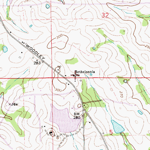 Topographic Map of Bethelonnia Church, AL