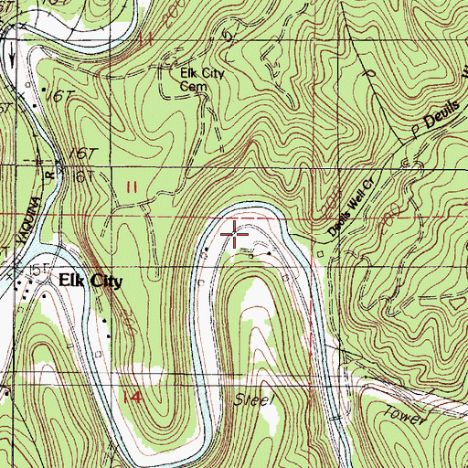 Topographic Map of Devils Well Creek, OR