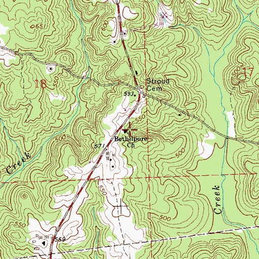 Topographic Map of Bethelpore Church, AL