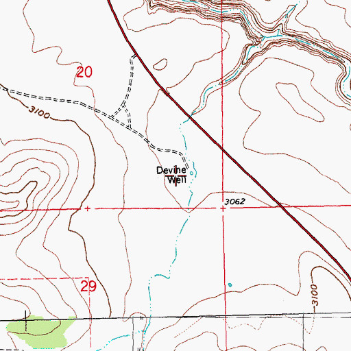 Topographic Map of Devine Well, OR