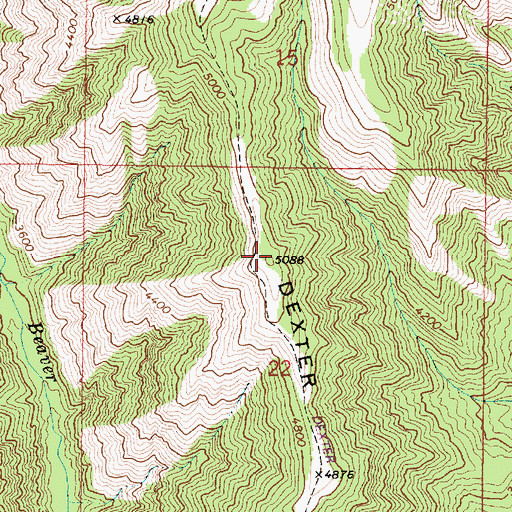 Topographic Map of Dexter Ridge, OR