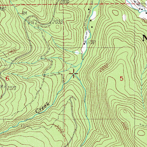 Topographic Map of Diamond Creek, OR