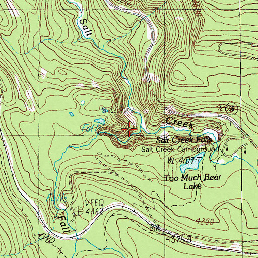 Topographic Map of Diamond Creek, OR