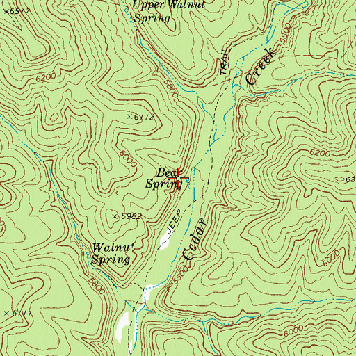 Topographic Map of Bear Spring, AZ