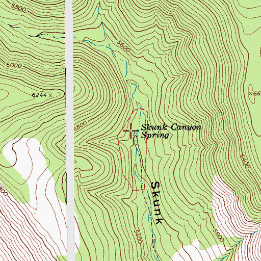 Topographic Map of Skunk Canyon Spring, AZ