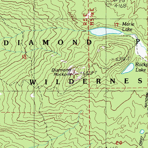 Topographic Map of Diamond Rockpile, OR