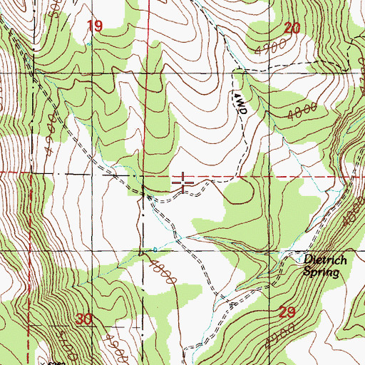 Topographic Map of Dietrich Ranch, OR