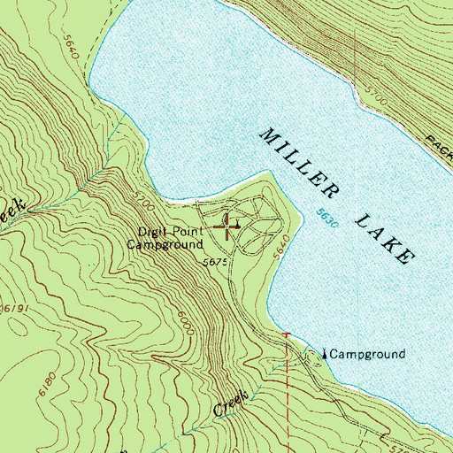 Topographic Map of Digit Point Recreation Site, OR