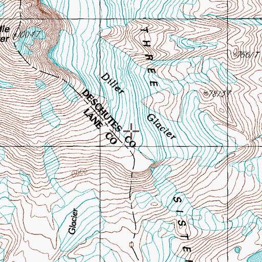 Topographic Map of Diller Glacier, OR