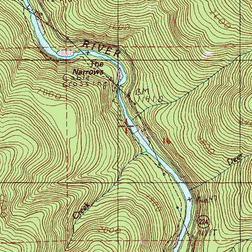 Topographic Map of Dinner Creek, OR
