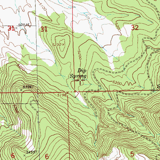 Topographic Map of Dip Spring, OR