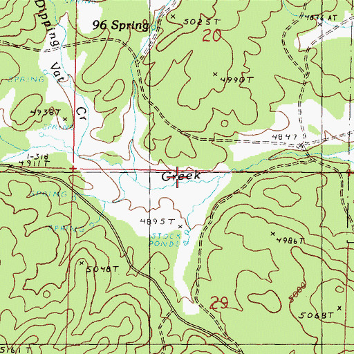 Topographic Map of Dipping Vat Creek, OR