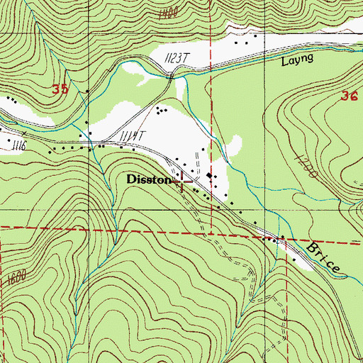 Topographic Map of Disston, OR