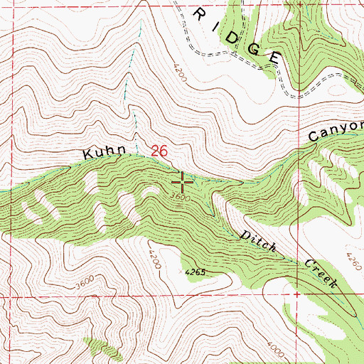 Topographic Map of Ditch Creek, OR