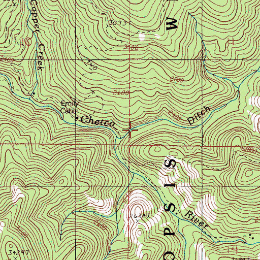 Topographic Map of Ditch Creek, OR