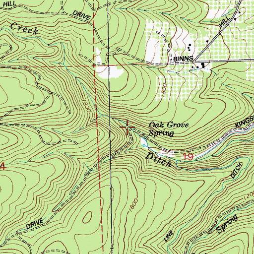 Topographic Map of Ditch Creek, OR