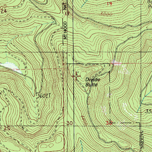 Topographic Map of Divide Butte, OR