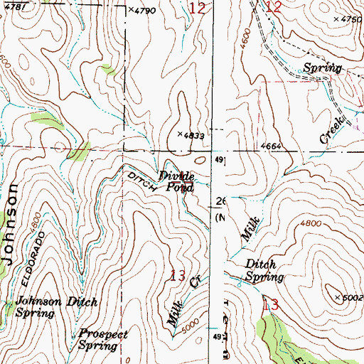 Topographic Map of Divide Pond, OR