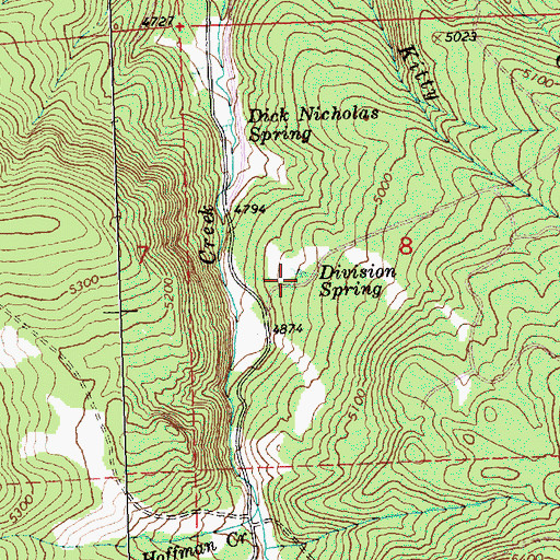 Topographic Map of Division Spring, OR