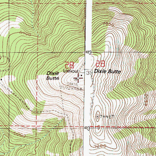 Topographic Map of Dixie Butte, OR