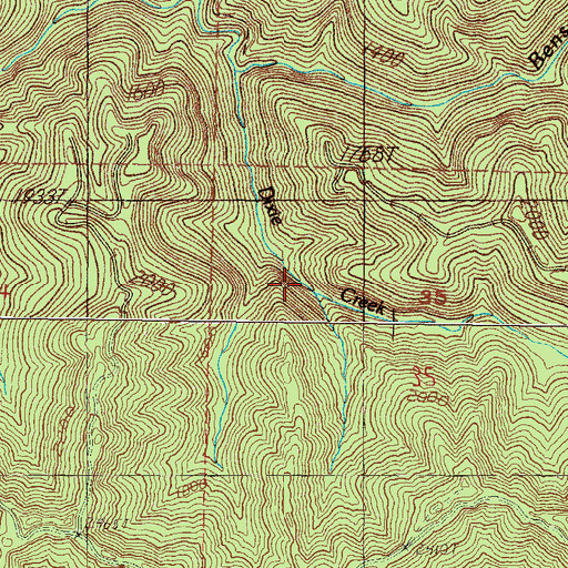 Topographic Map of Dixie Creek, OR