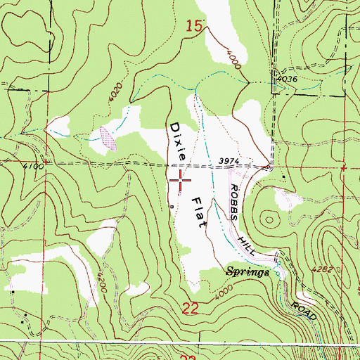 Topographic Map of Dixie Flat, OR