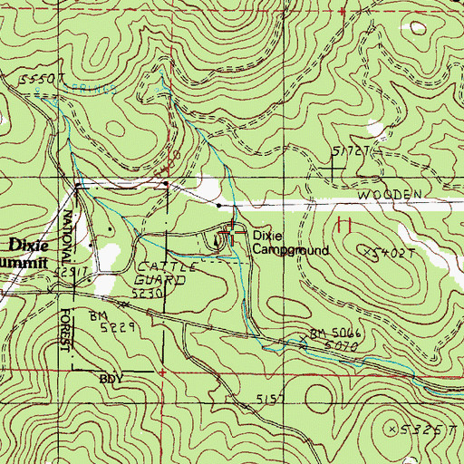 Topographic Map of Dixie Recreation Site, OR