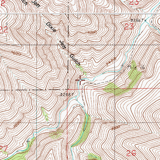 Topographic Map of Dixie Jett Gulch, OR