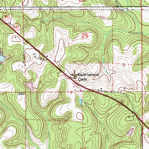 Topographic Map of Bethlehem Cemetery, AL