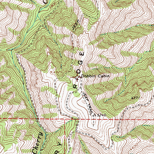 Topographic Map of Dobbin Cabin, OR