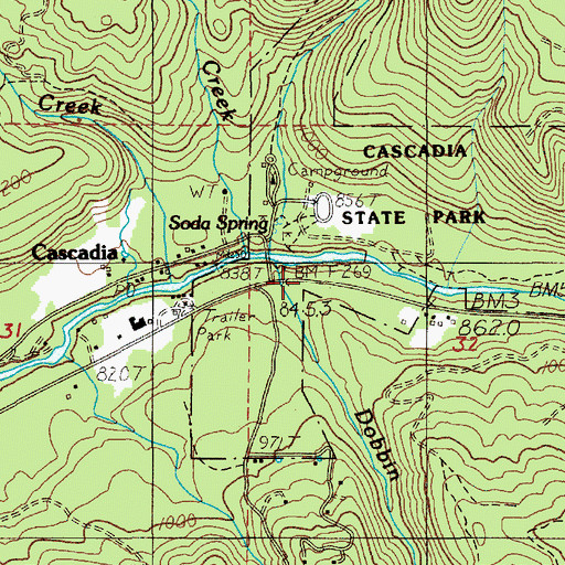 Topographic Map of Dobbin Creek, OR