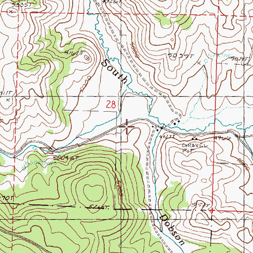 Topographic Map of Dobson Creek, OR
