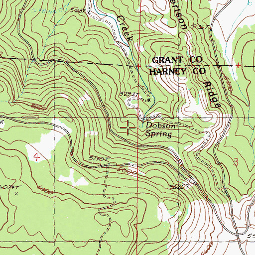 Topographic Map of Dobson Spring, OR