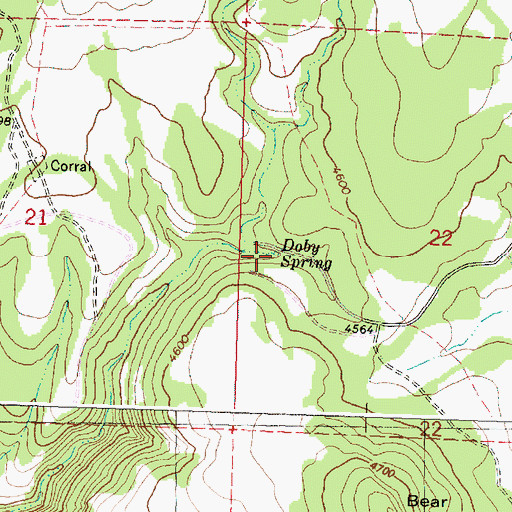 Topographic Map of Doby Spring, OR