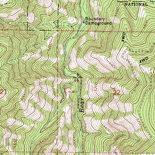 Topographic Map of Doc Creek, OR