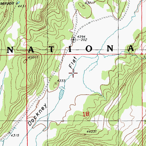 Topographic Map of Dockney Flat, OR