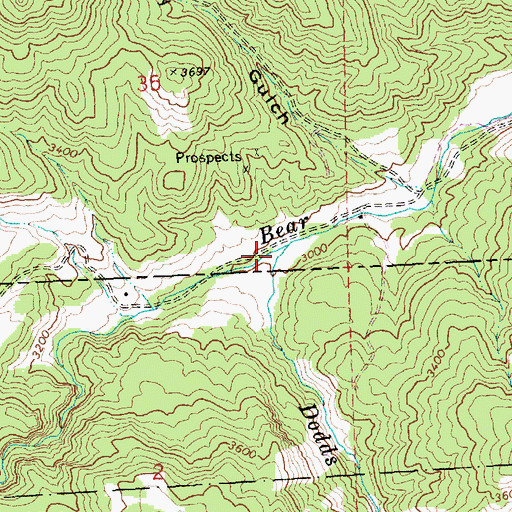 Topographic Map of Dodds Creek, OR