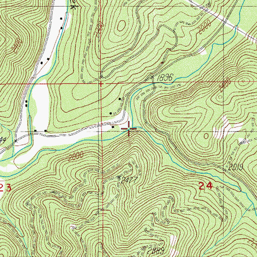 Topographic Map of Dodes Creek, OR