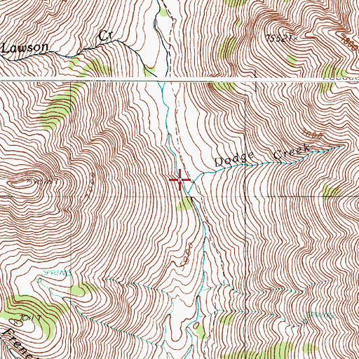 Topographic Map of Dodge Creek, OR