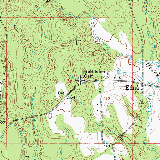 Topographic Map of Bethlehem Cemetery, AL
