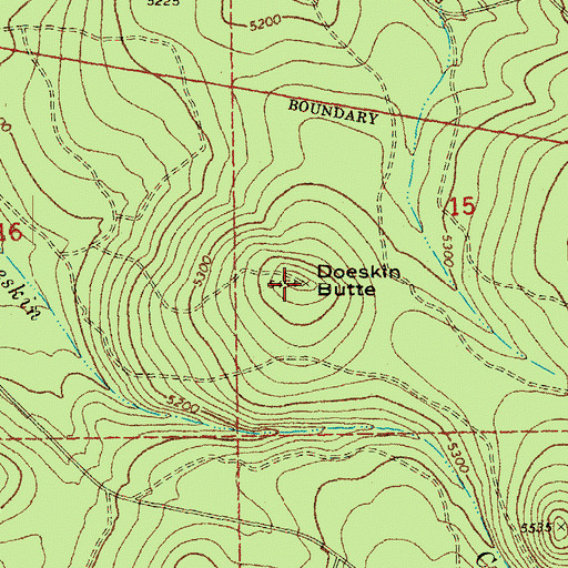 Topographic Map of Doeskin Butte, OR