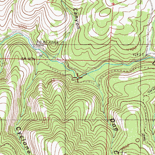 Topographic Map of Doe Canyon, OR