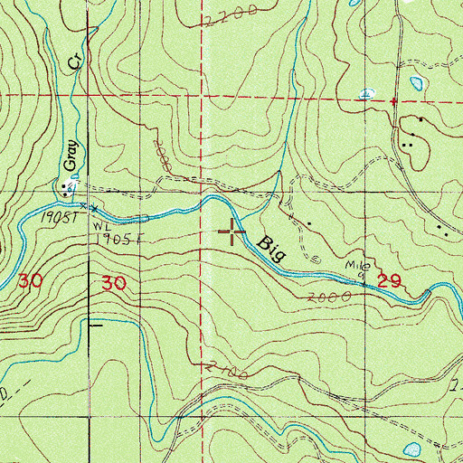 Topographic Map of Dog Creek, OR
