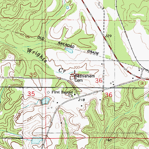 Topographic Map of Bethlehem Cemetery, AL