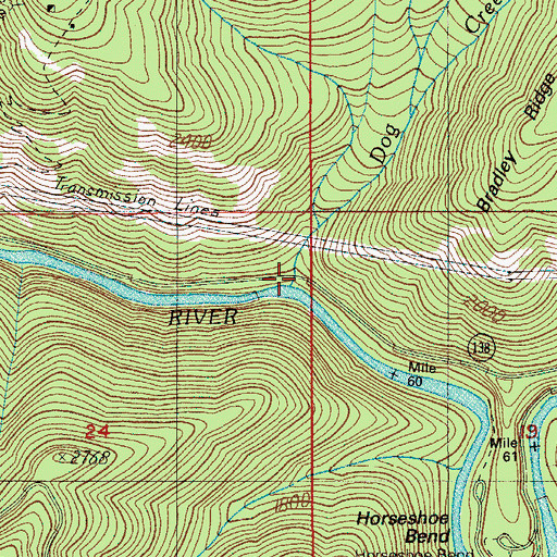 Topographic Map of Dog Creek, OR