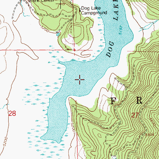Topographic Map of Dog Lake, OR