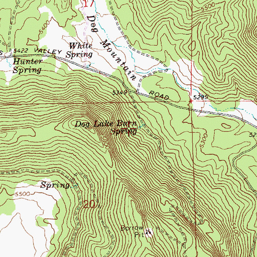 Topographic Map of Dog Lake Burn Spring, OR
