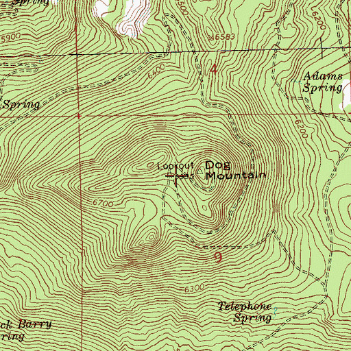 Topographic Map of Dog Mountain, OR