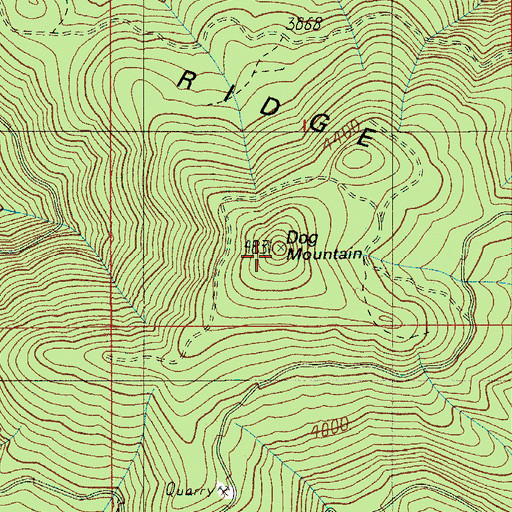 Topographic Map of Dog Mountain, OR